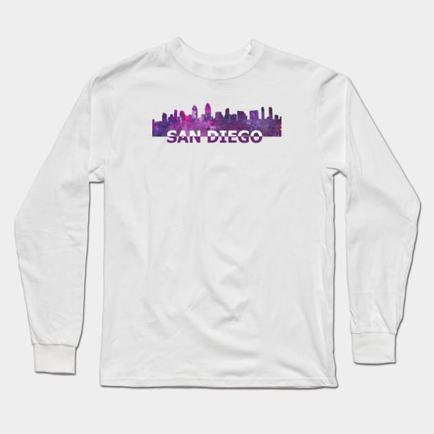 San Diego Skyline Long Sleeve T-Shirt by artshop77